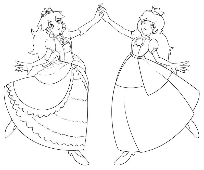 800x667 4 Princess Peach Coloring Page