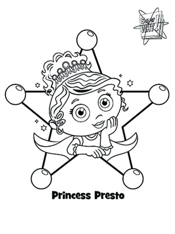 600x800 Super Why Coloring Page Princess Presto In Photo Frame In Coloring