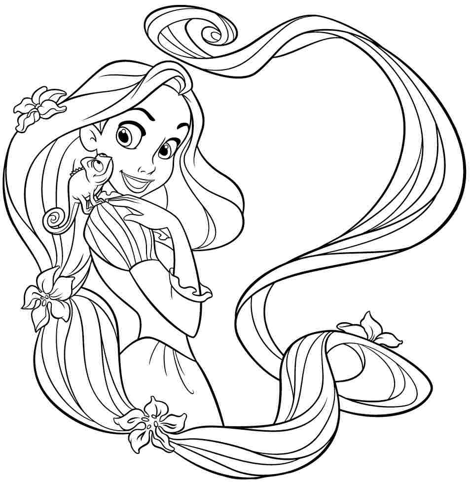 955x981 Printable Disney Princess Rapunzel Coloring Pages Womanmate