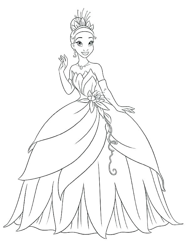 600x778 Princess Tiana Coloring Page Princess Coloring Page Princess