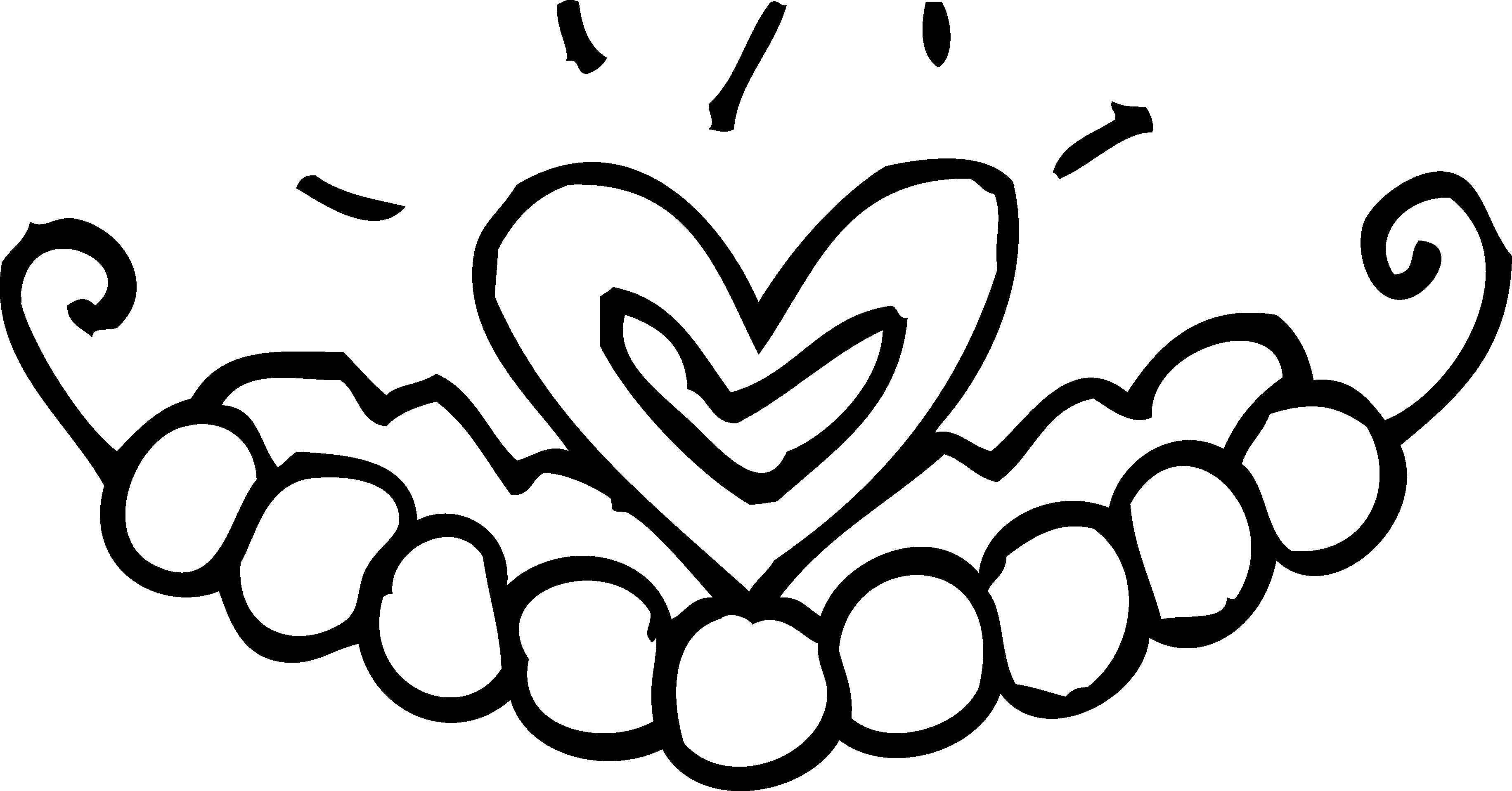 3663x1917 Princess Tiara Coloring Page