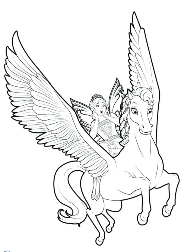 600x834 Princess Riding A Unicorn Coloring Page And Winged Unicorn