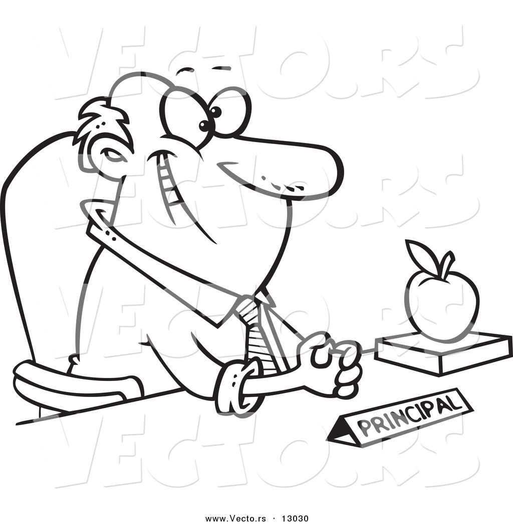 1024x1044 Vector Of A Smiling Cartoon School Principal