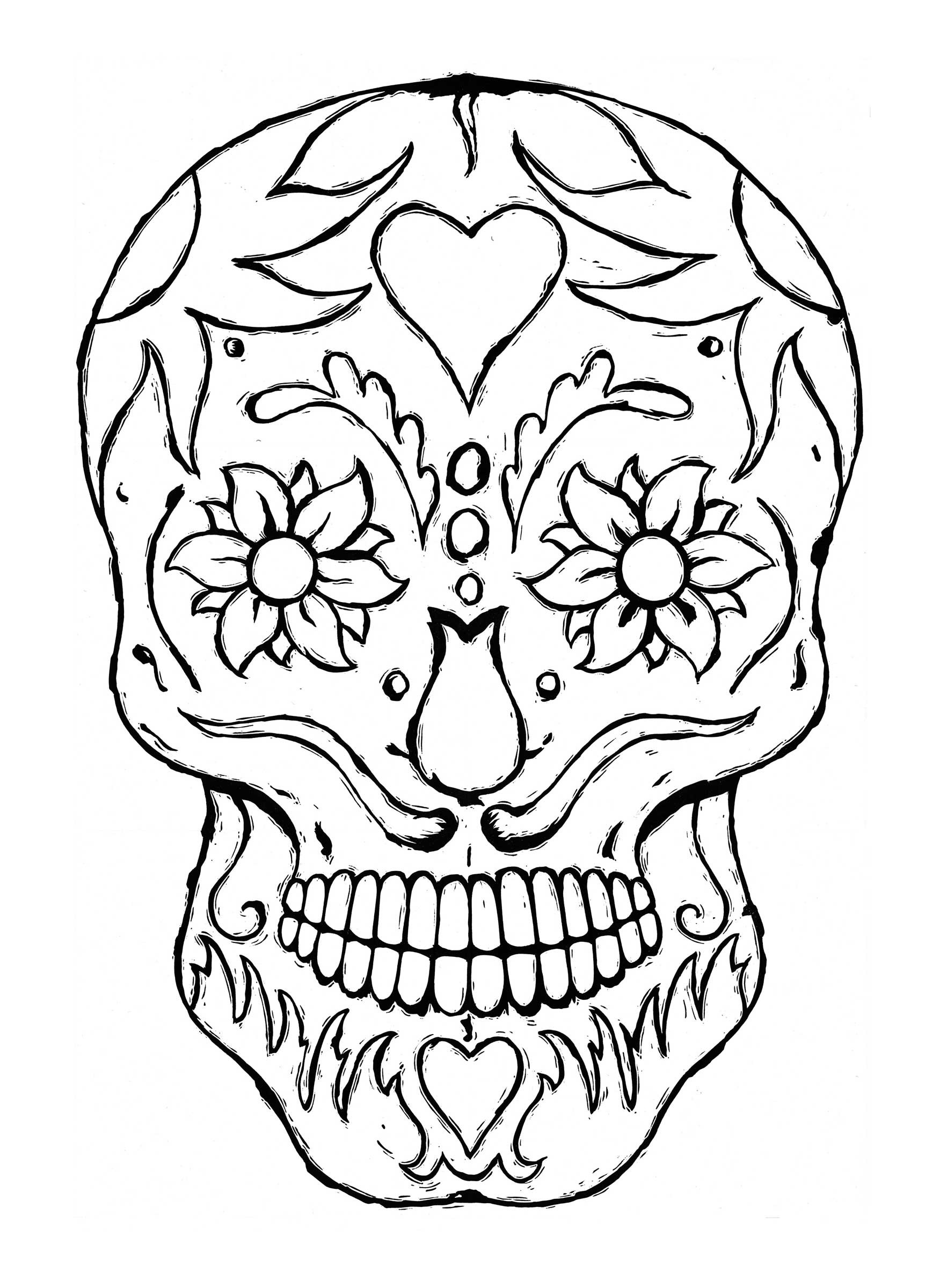 1764x2400 Printable Adult Coloring Pages Skulls
