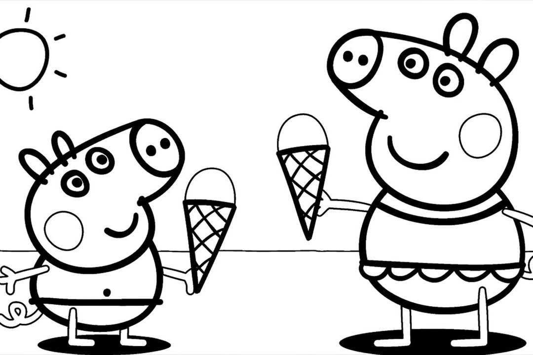 1080x720 Digital Art Gallery Peppa Pig Coloring Pages At Book Free