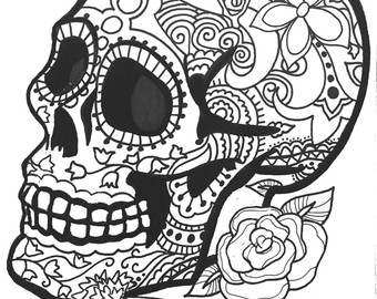 340x270 Adult Coloring Pages Abstract Skull