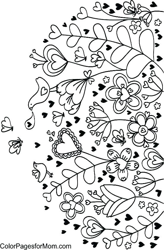 552x841 Coloring Pages Flowers Printable Easy Flower Coloring Pages These