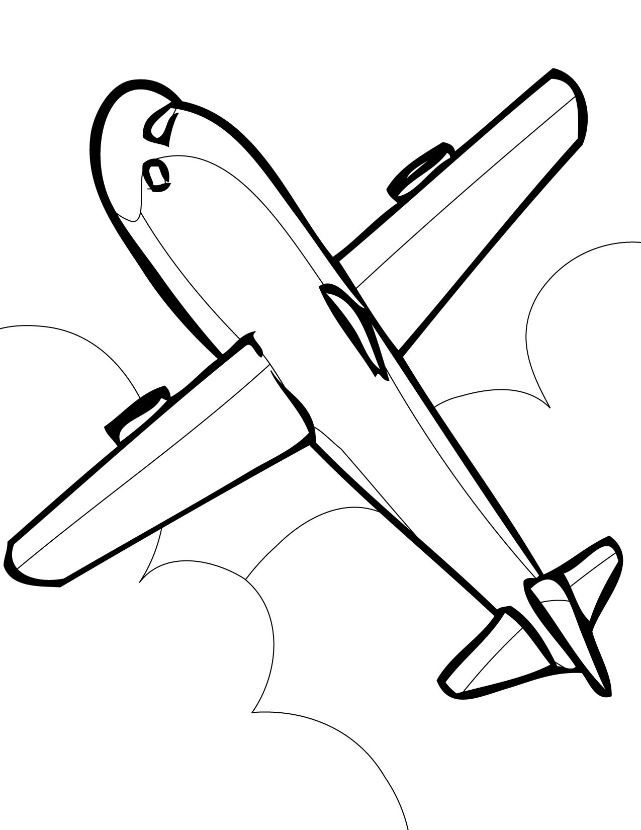 1275x1650 Printable Airplane Coloring Pages