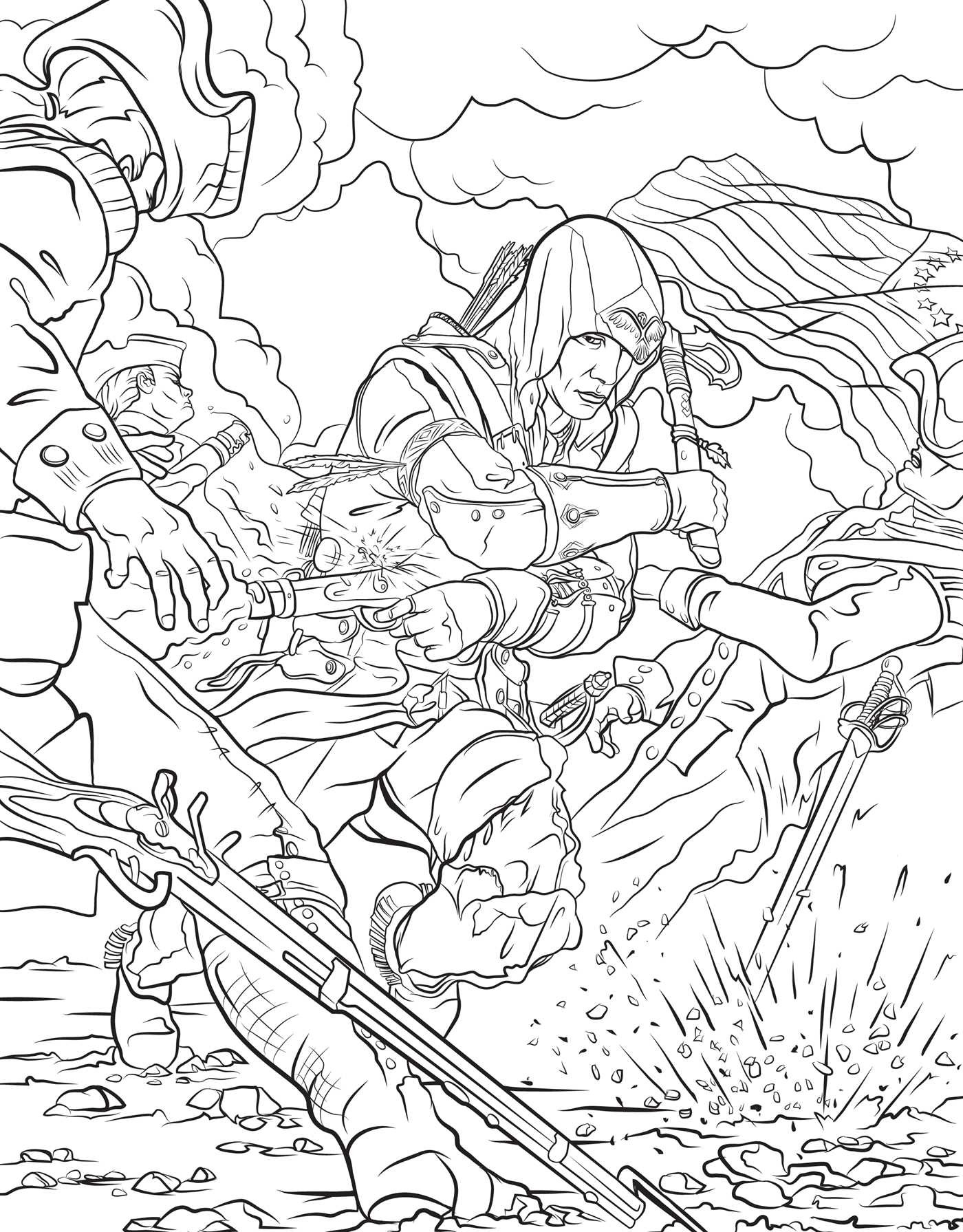 1400x1791 Free American Flag Coloring Pages Download