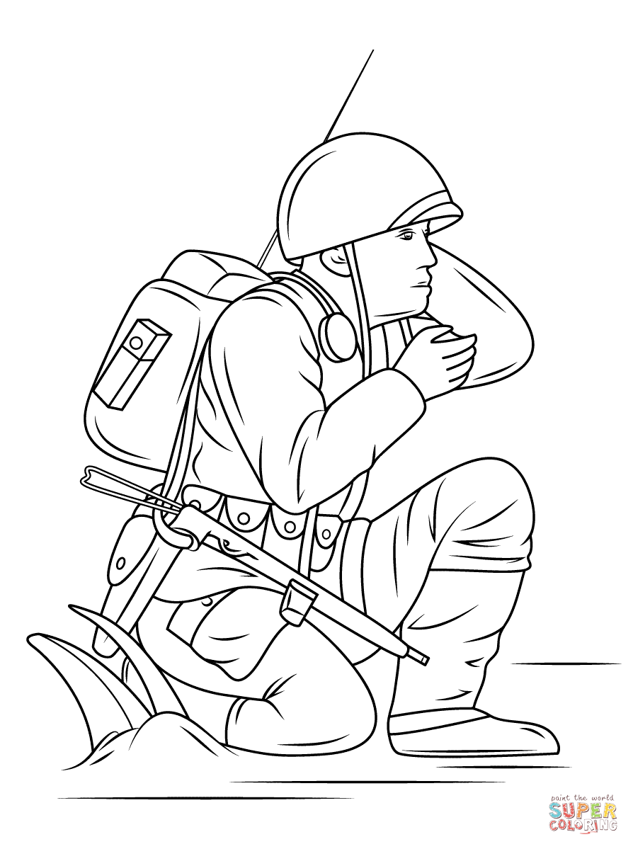 894x1199 Soldier Army Coloring Pages Picture Free Printable World War 2