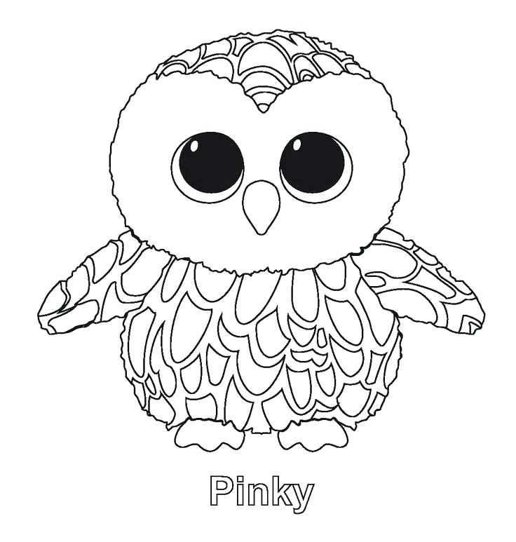 736x773 Beanie Boo Coloring Pages Owl Boos Also Free Of To Print