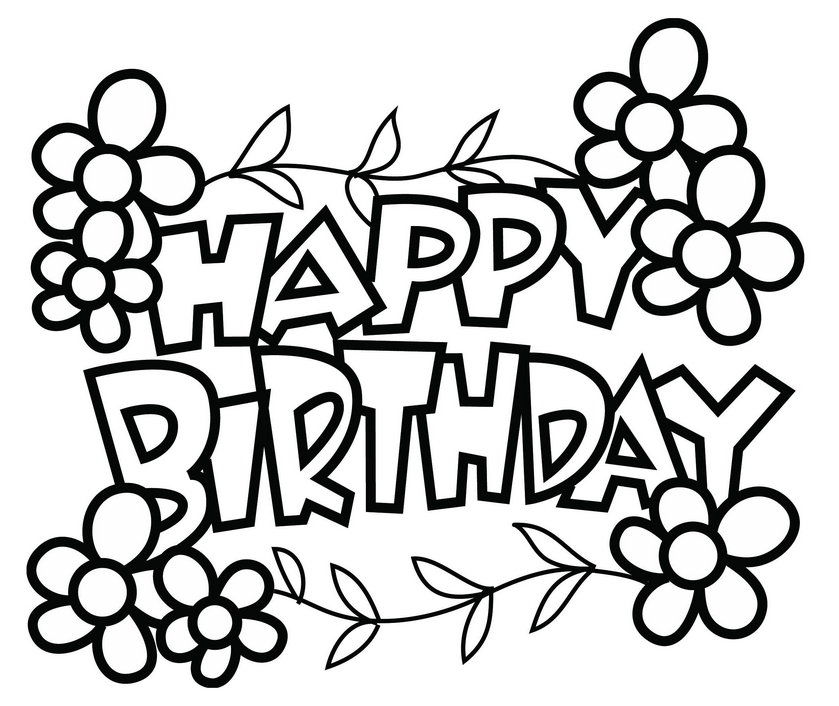 839x706 Free Printable Birthday Coloring Pages Card Invitation Design