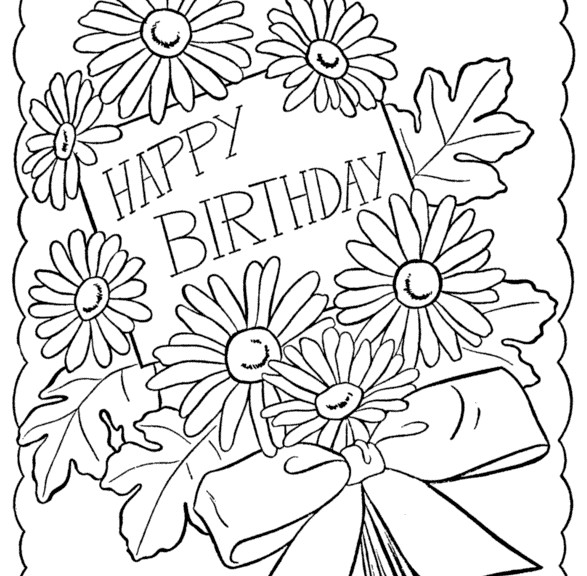587x576 Happy Birthday Coloring Pages 360coloringpages