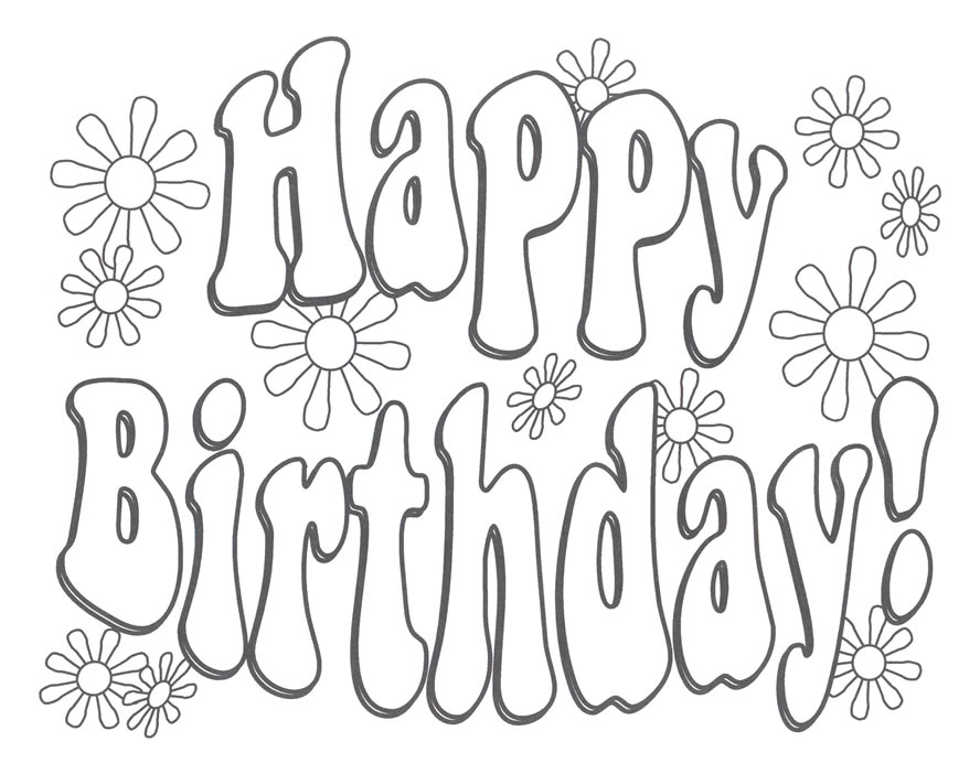 888x702 Happy Birthday Coloring Pages 2018
