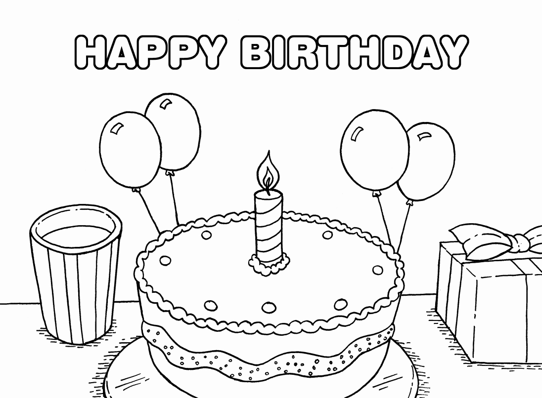 1096x806 Printable Birthday Coloring Pages Unique Birthday Coloring Page