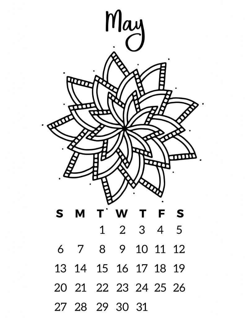 791x1024 Free Printable 2018 Calendar Mandala Coloring Pages Free