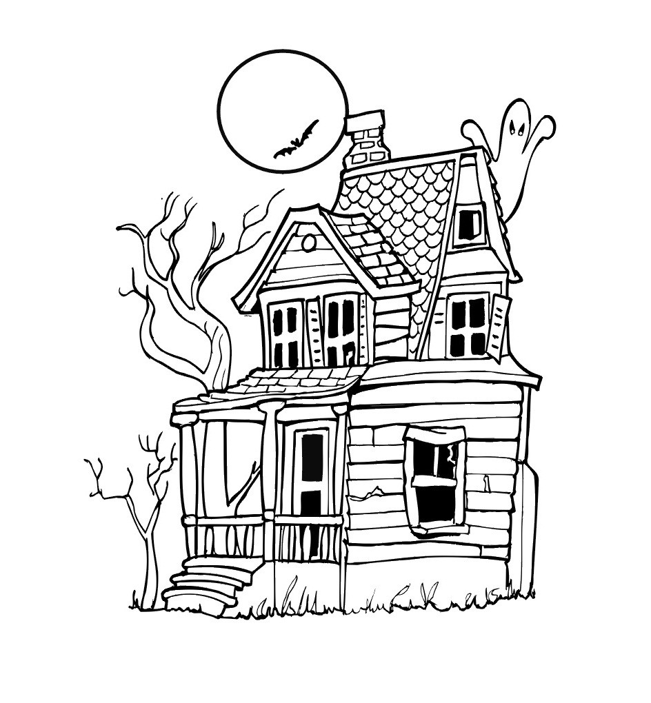944x1020 Now Haunted Castle Coloring Pages Weird For Ho