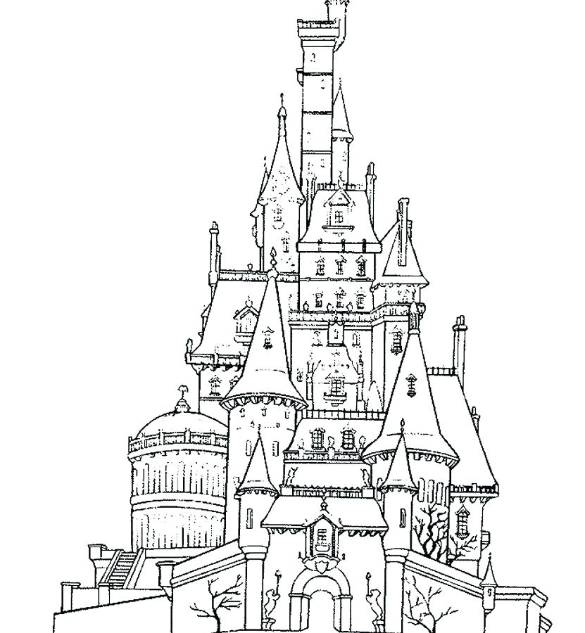 831x900 Princess Castle Coloring Page