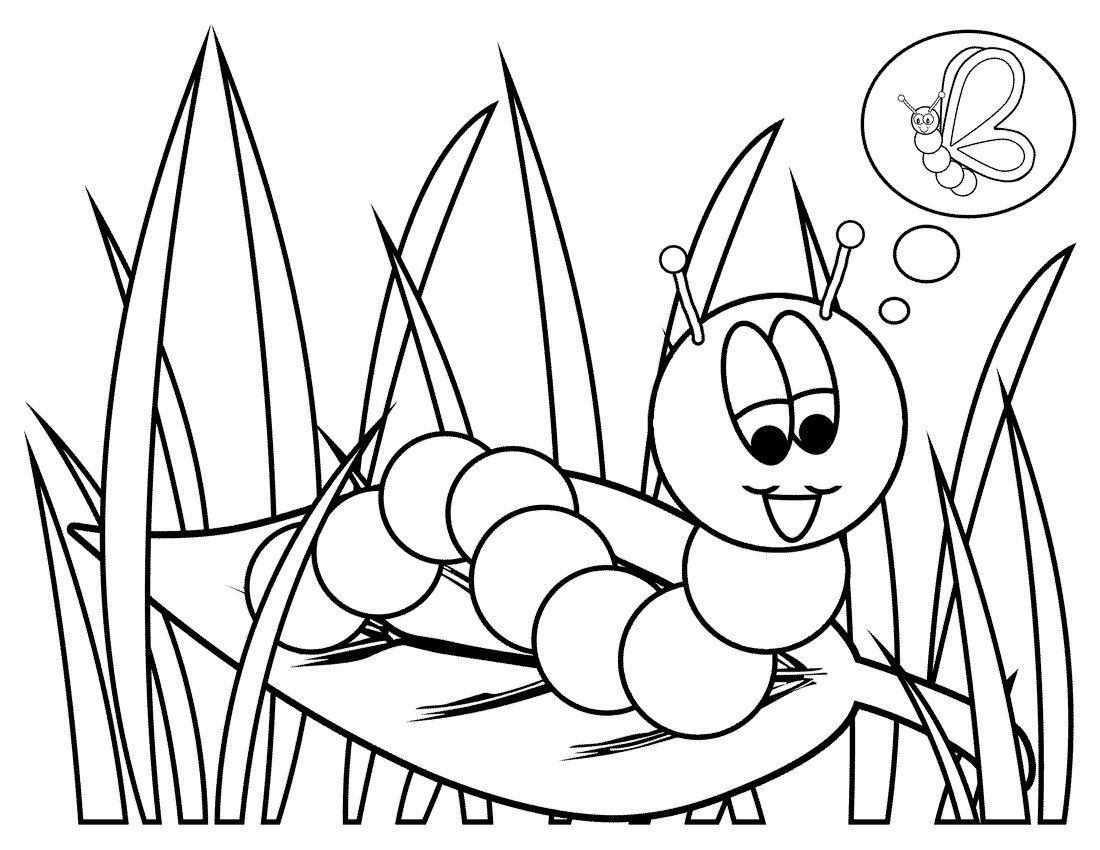 1100x850 Printable Caterpillar Coloring Pages Me Entrancing Page