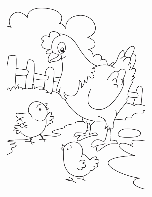 612x792 Printable Chicken Coloring Pages Images Hen And Chicken Coloring