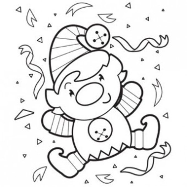 600x600 Free Christmas Elf Coloring Pages