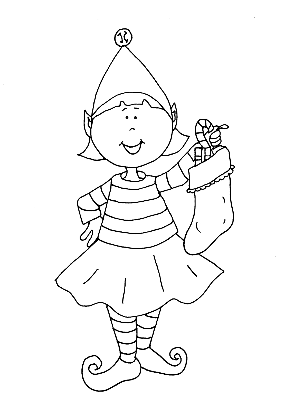 1106x1600 Printable Christmas Elf Coloring Pages