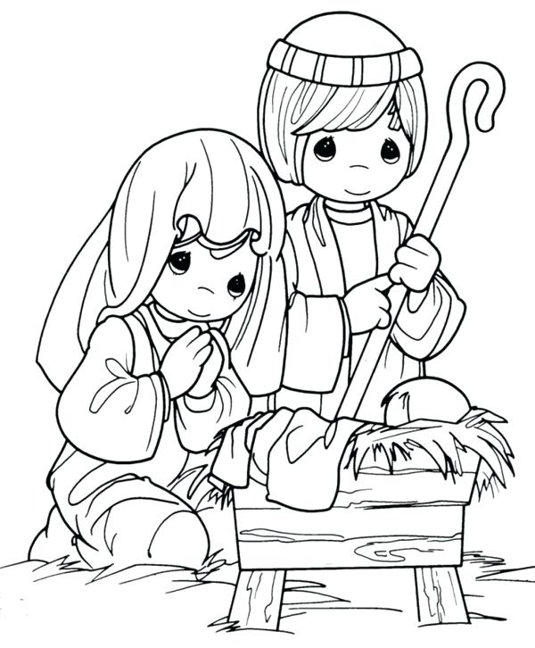 600x726 Precious Moments Coloring Pages Christmas
