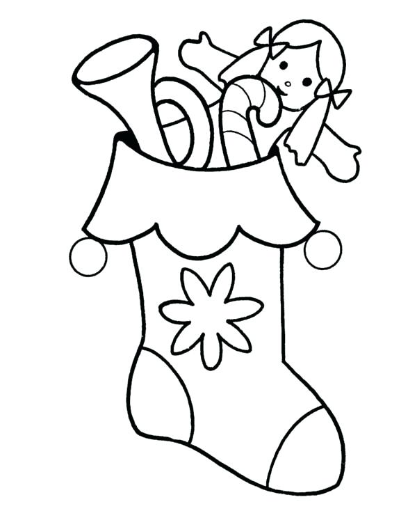 600x734 Christmas Stockings To Color Plus Banner Christmas Stocking