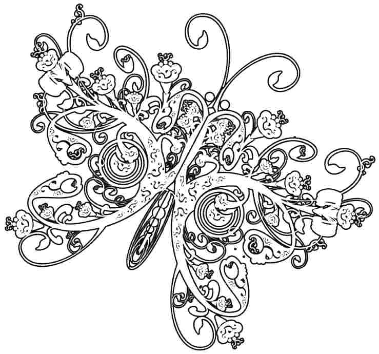 739x690 Coloring Pages Of Flowers And Butterflies Also Printable Coloring