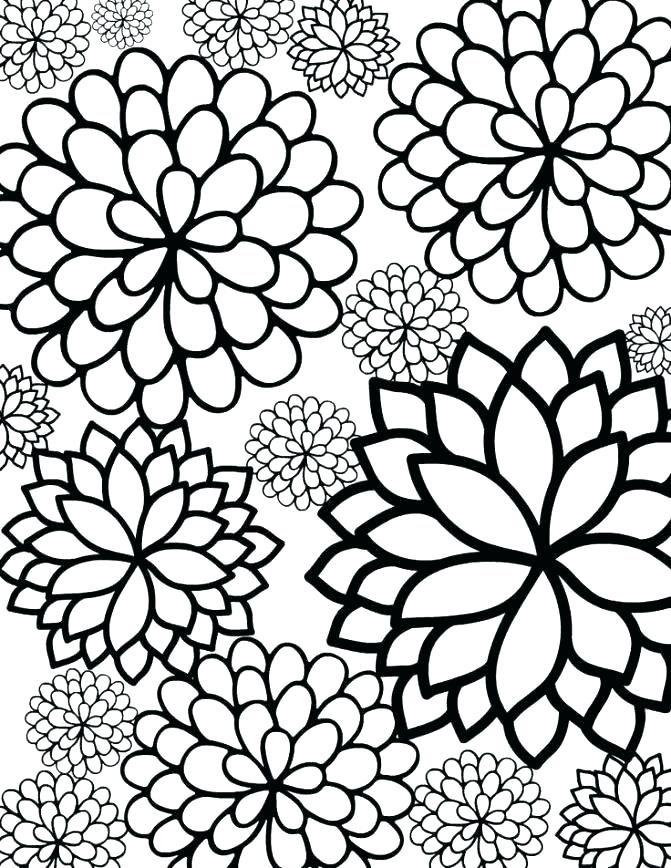 671x868 Printable Coloring Flowers