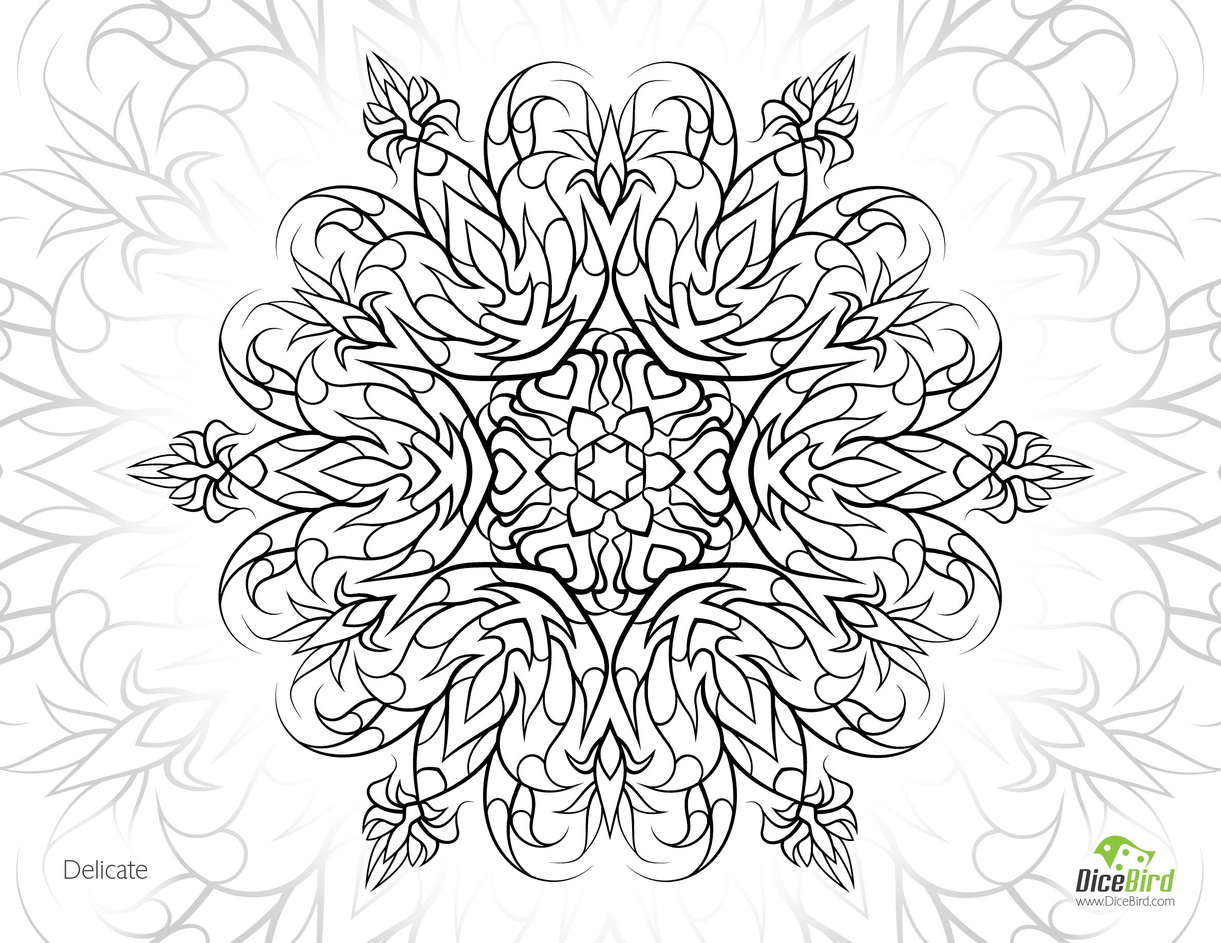 2376x1836 Delicate Flower Free Printable Coloring Pages Adults Only