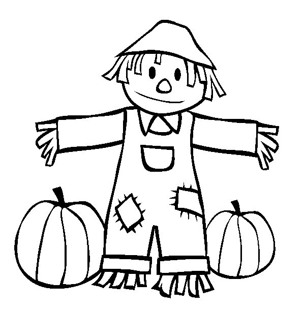 600x612 Scarecrow Pictures To Colour Fall Scarecrow Coloring Pages Color