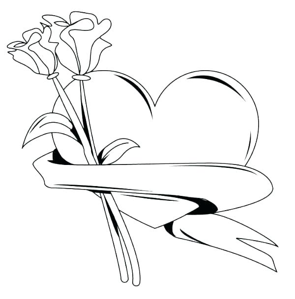 600x609 Color Pages Hearts Color Pages Of Hearts Roses Coloring Pictures