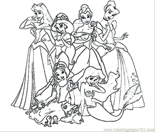650x554 Coloring Pages From Disney Coloring Pages Princess Free Printable