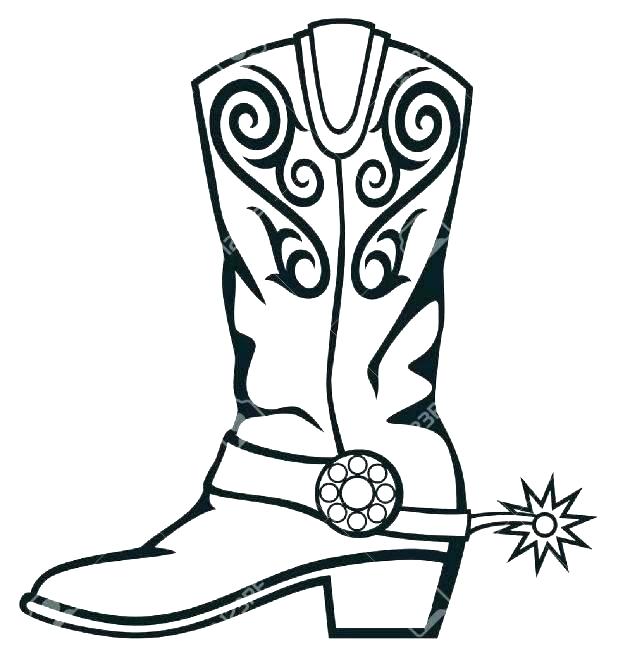 618x657 Cowboy Boots Colouring Pages Cowboy Boot Coloring Page Cowboy
