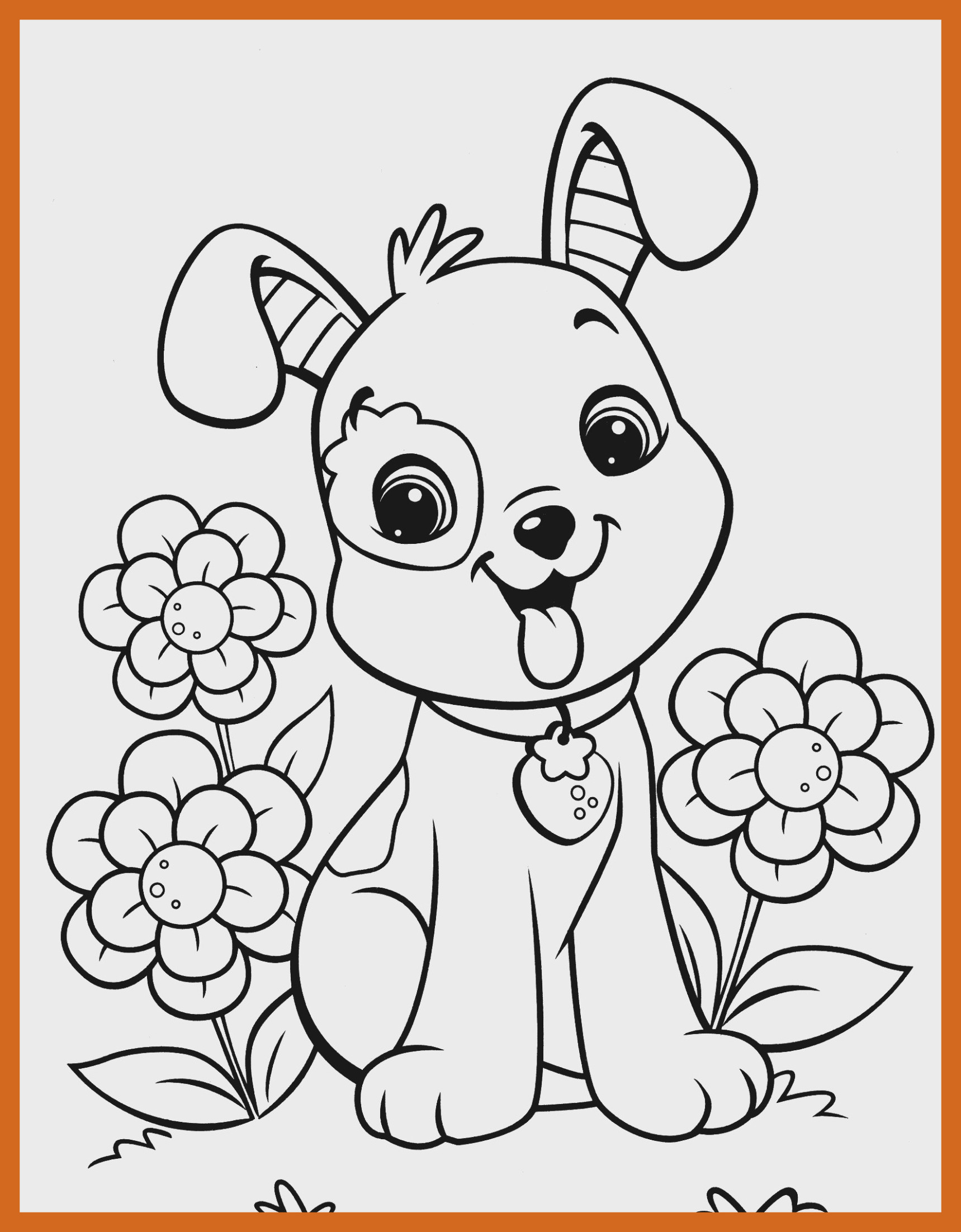 Printable Cute Puppy Coloring Pages