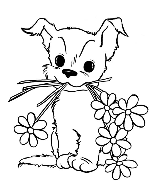 650x796 Cute Puppy Coloring Pages For Kids Free Printable Animals