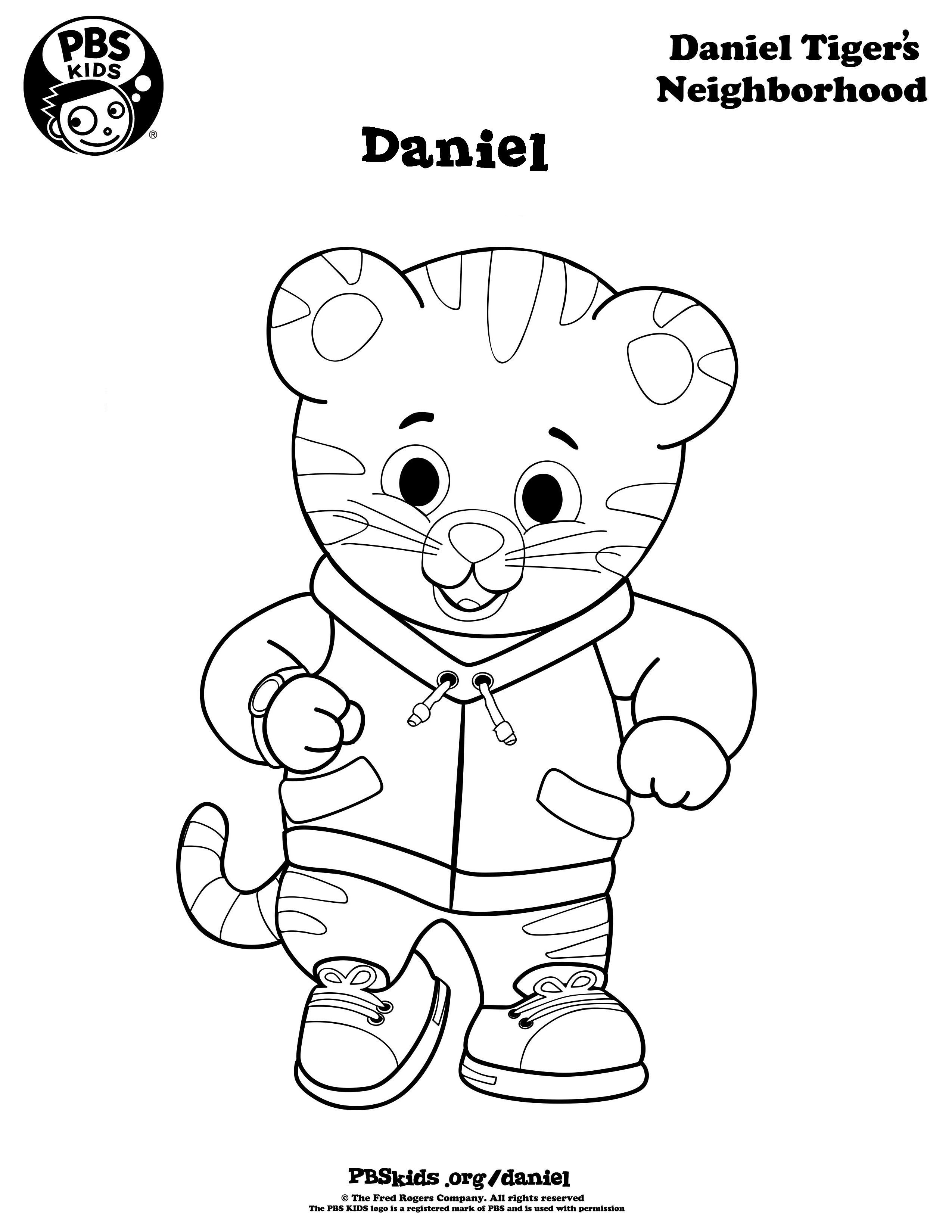 2550x3300 Coloring Daniel Tiger's Neighborhood Pbs Kids Crafts