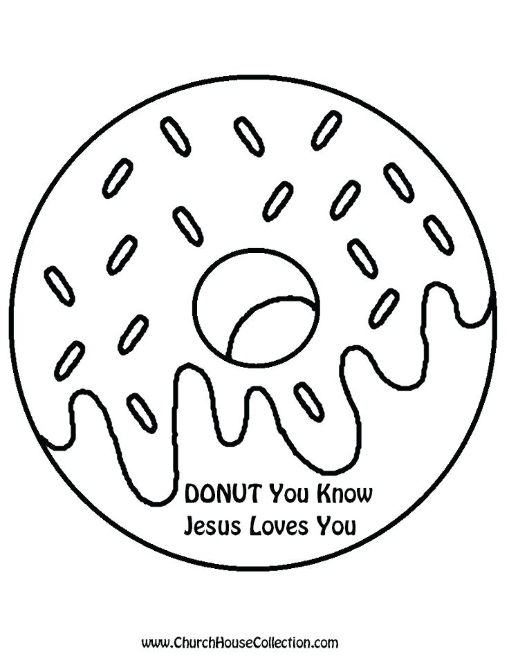 736x952 Doughnut Coloring Page Printable Template Black And White Image