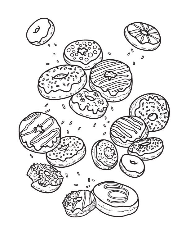 600x776 Free Printable Donut Coloring Page. Download It From Https