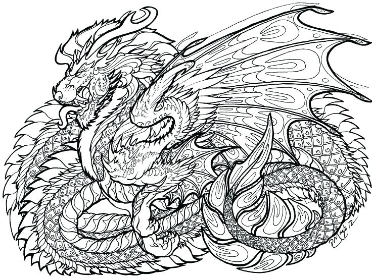 736x555 Printable Dragon Coloring Pages