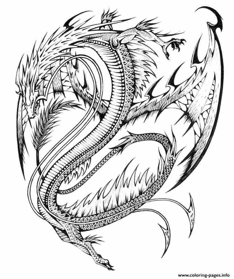 820x974 Adults Difficult Dragons Coloring Pages Printable Fair Hard Dragon