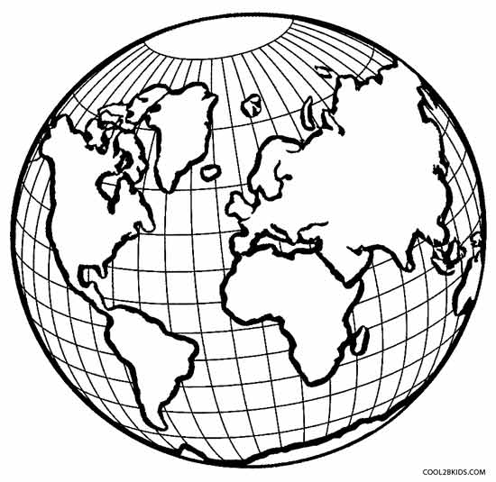 550x535 Globe Coloring Pages Printable Earth Coloring Pages For Kids