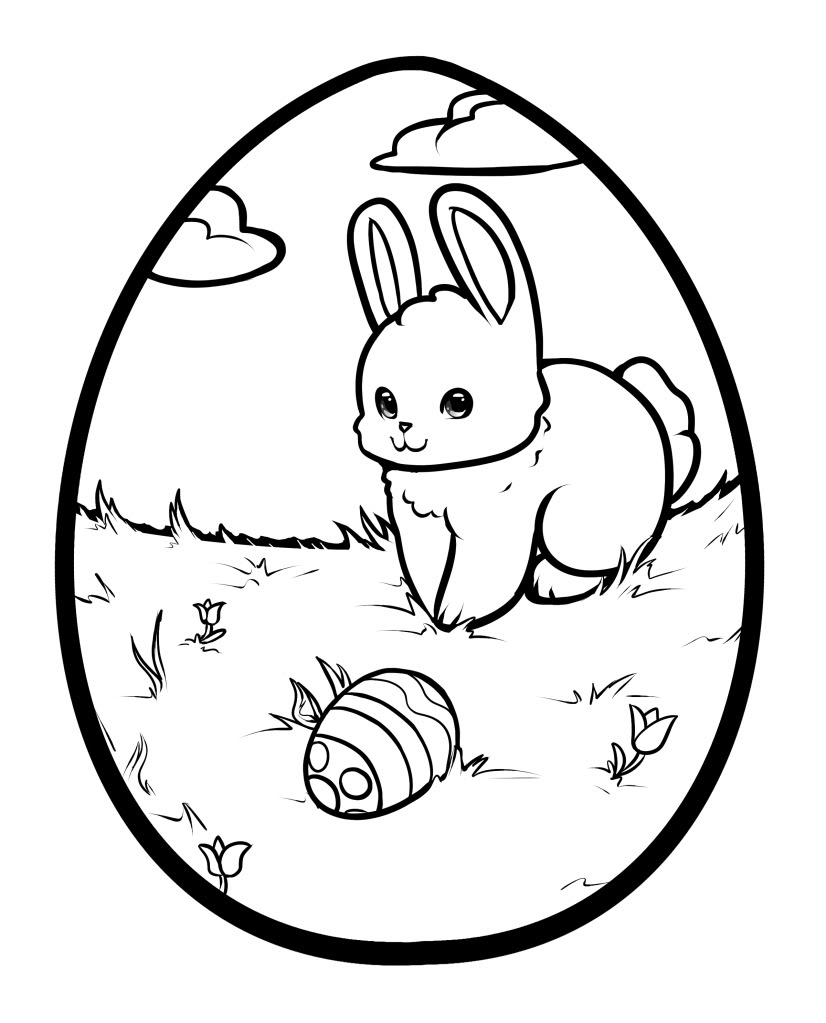 826x1023 Printable Easter Bunny Egg Coloring Pages