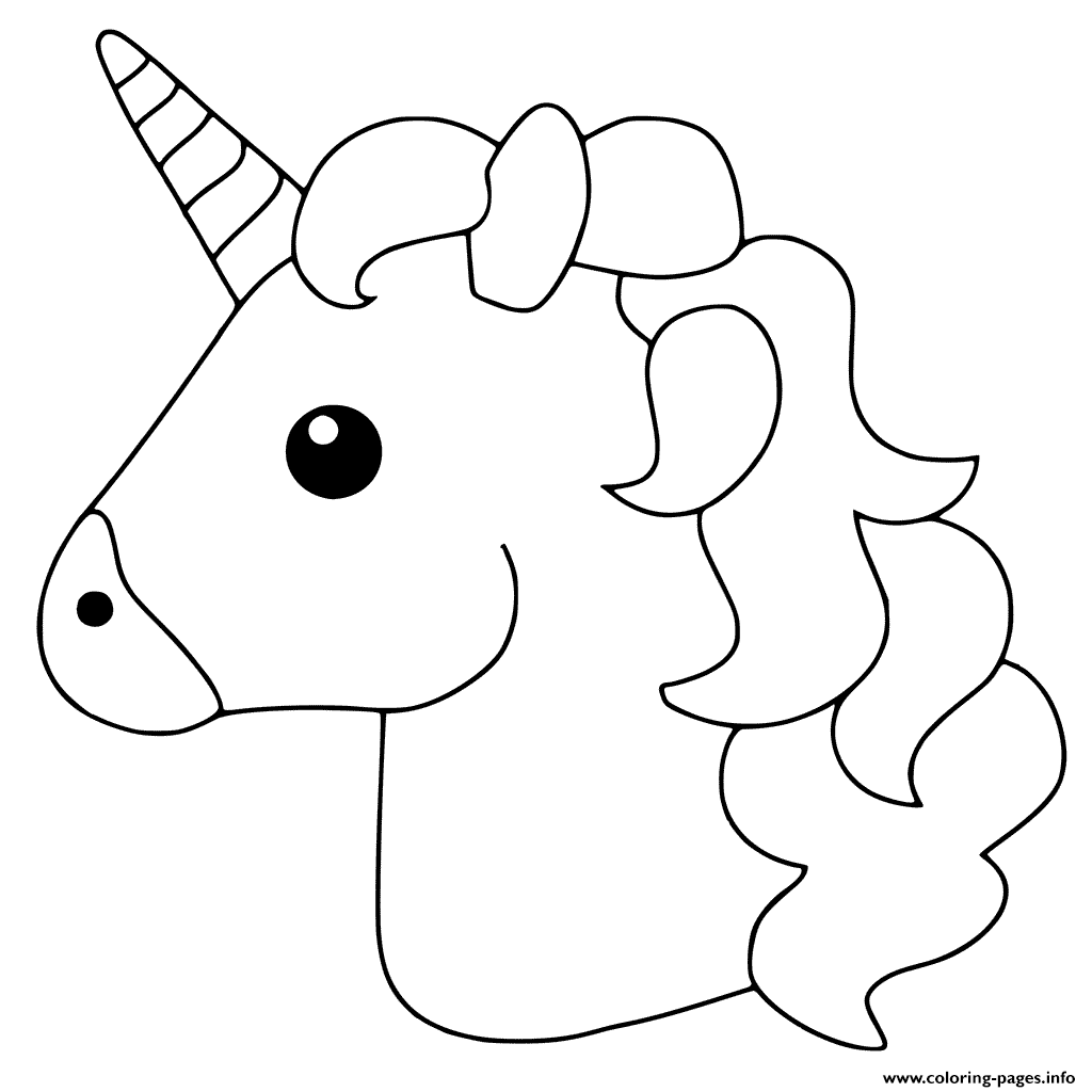 1024x1024 Unicorn Emoji Coloring Pages Printable