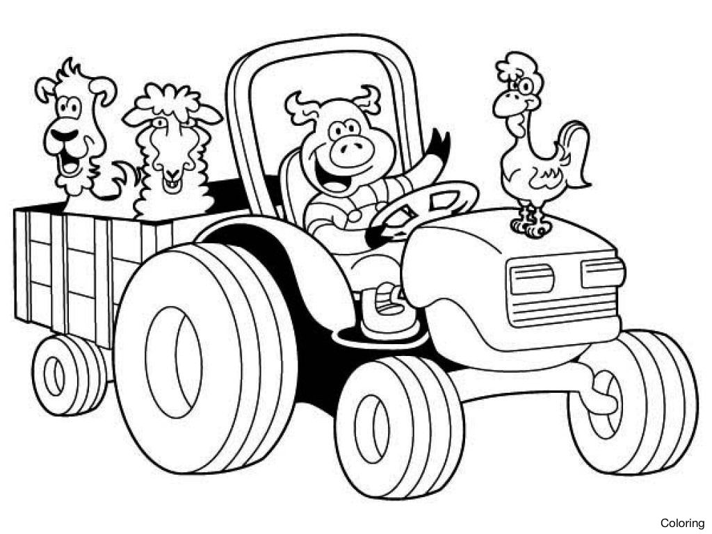 1024x768 Farm Animals Coloring Pages Printable Preschool Page Of Happy 4f