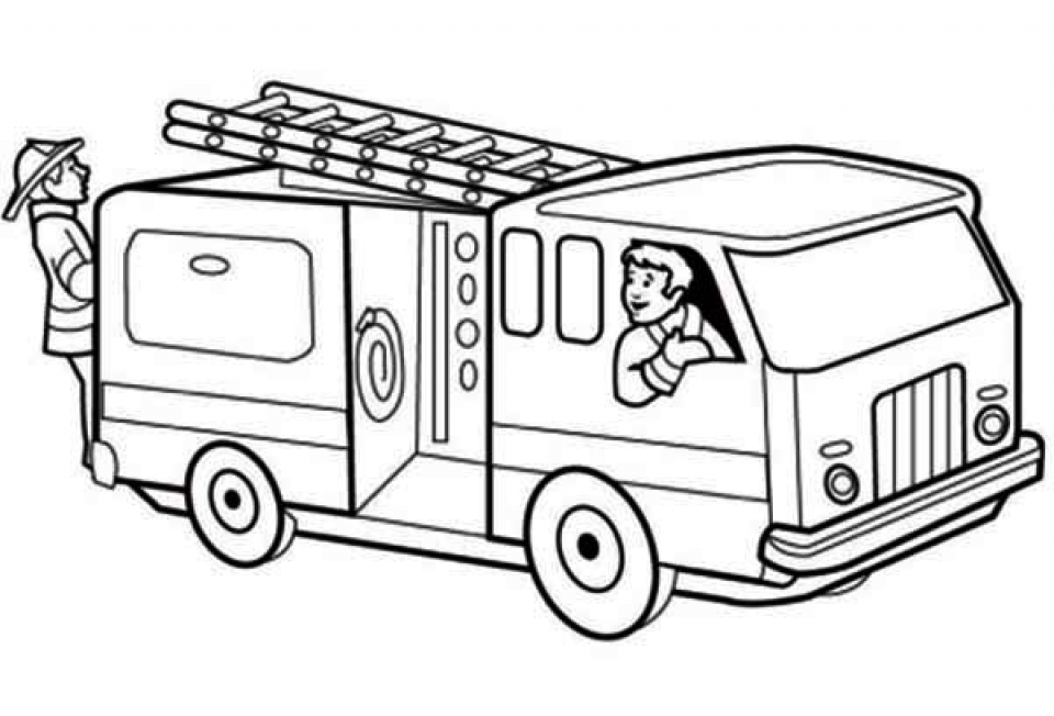 960x652 Printable Fire Truck Coloring Page For Stunning Free Fire Truck