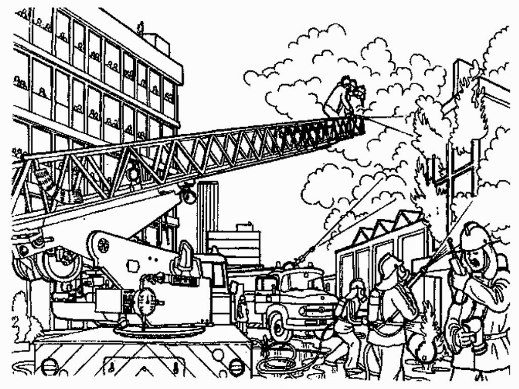 1024x768 Firefighter Coloring Pages Free Printable Fireman Cool2bkids Black