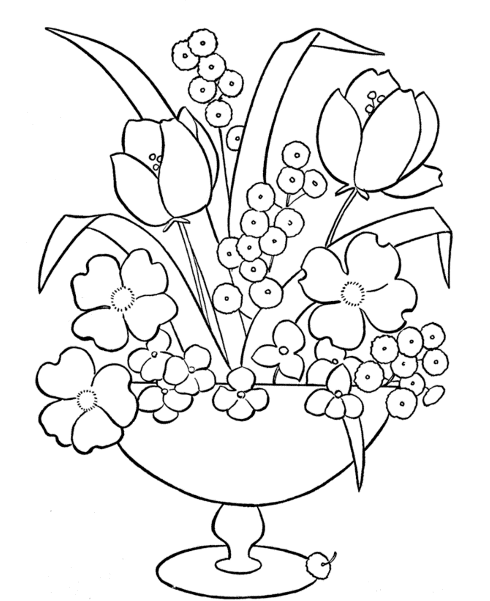 1561x1911 Unique Printable Flower Coloring Pages Free Collection Printable