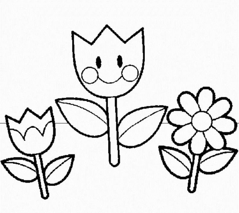 792x708 Printable Flower Coloring Pages For Preschool